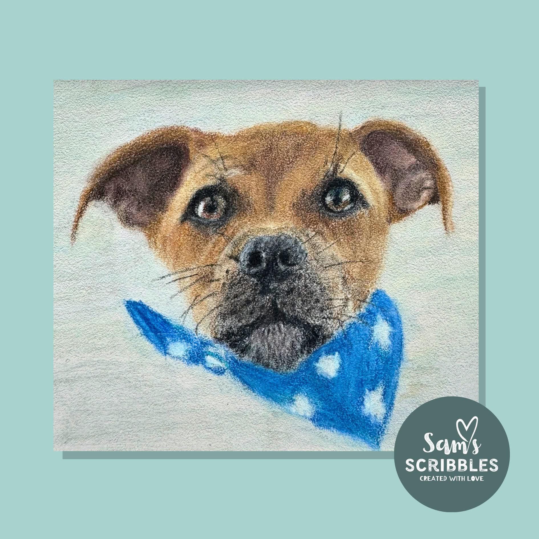 Terrier with Blue Bandana
